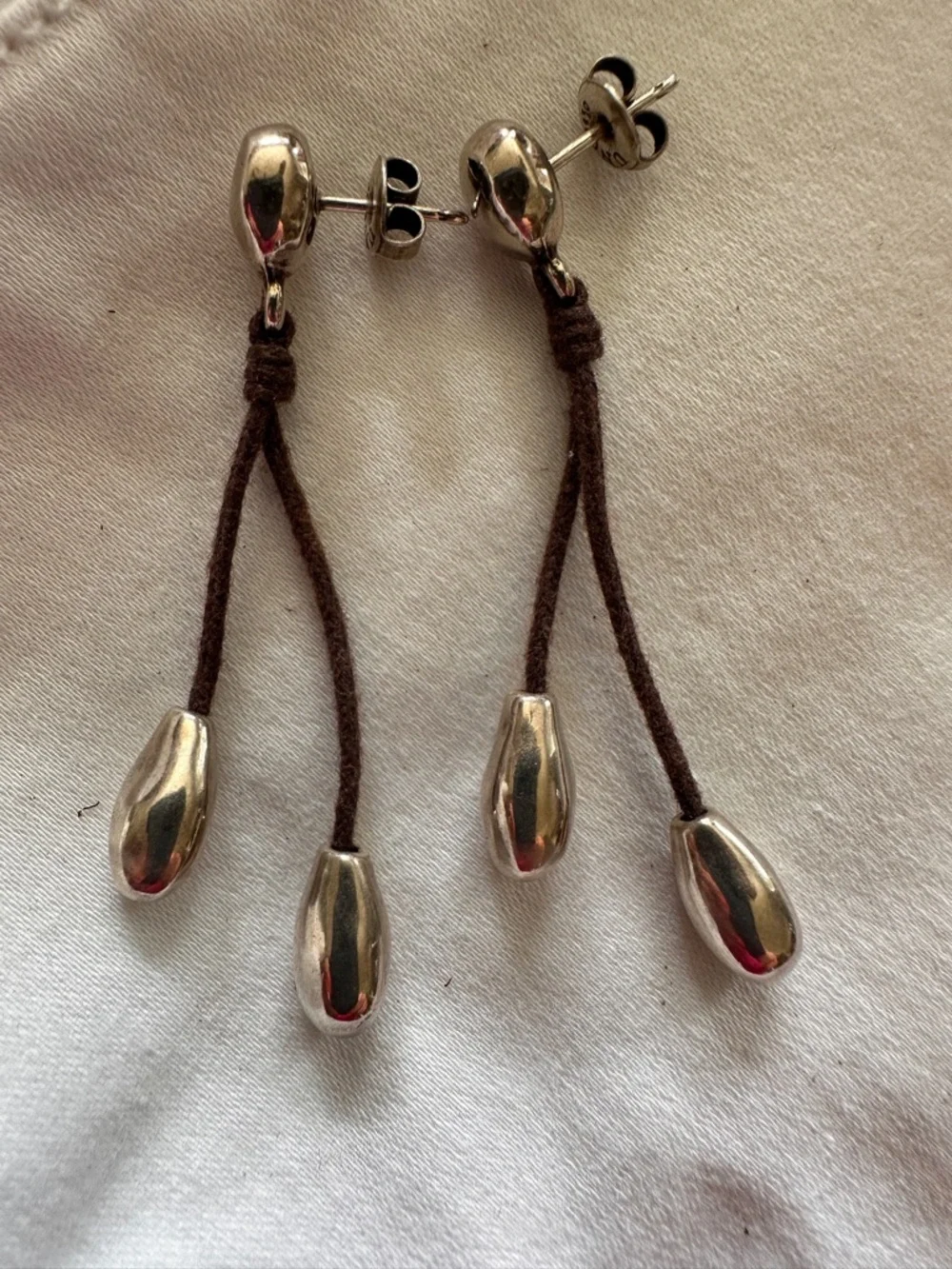 Silver Drop Tassel Earrings - Women Jewelry - Picture 3 of 8